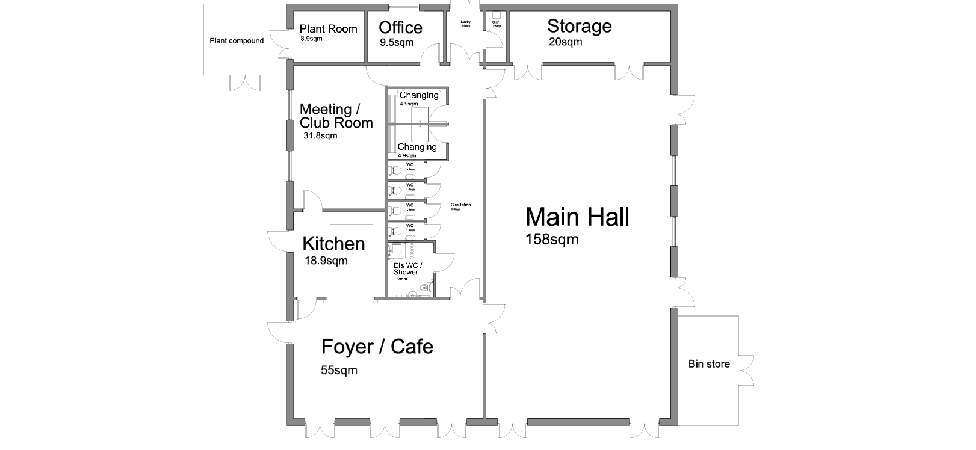 Floor plan of the community centre