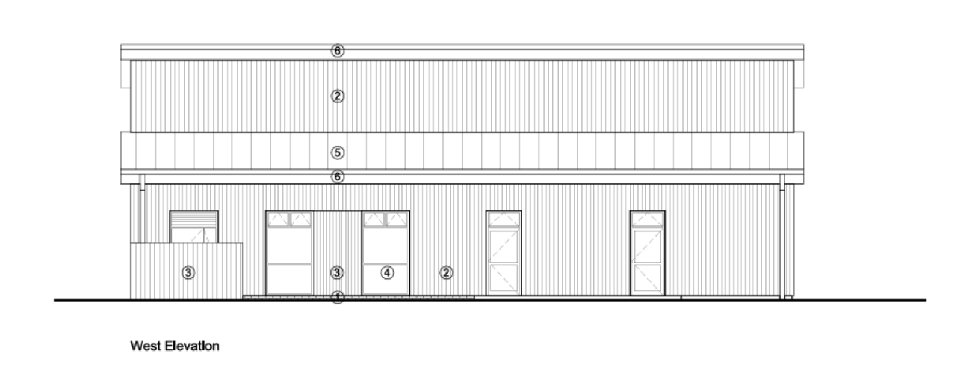 West elevation of the community centre