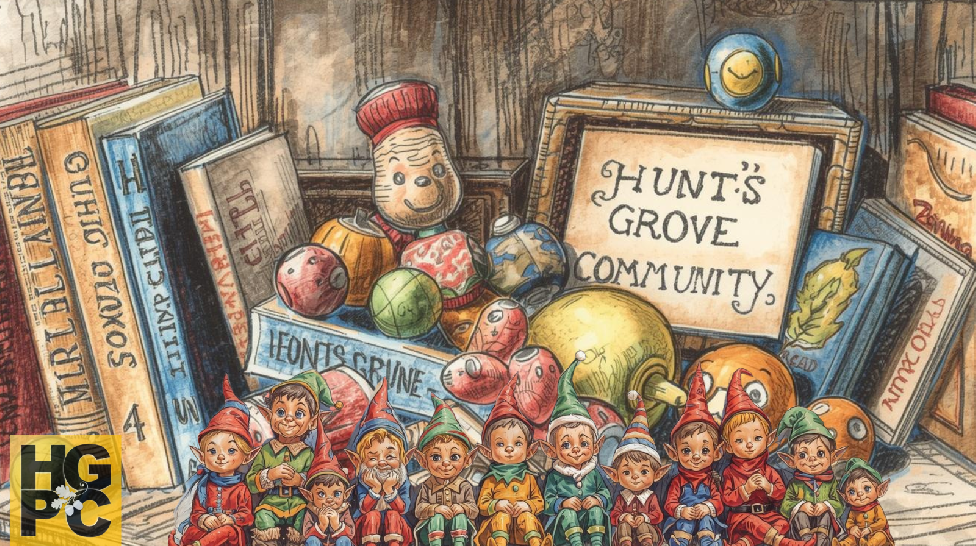 Image of toys and books advertising the exchange event